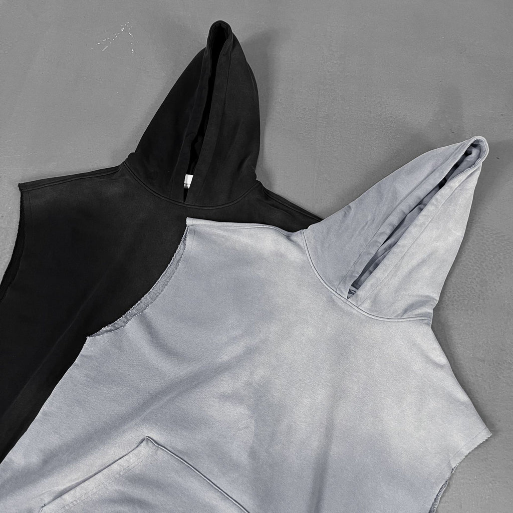 Mens Sleeveless Hooded Sweatshirt